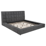 Dreux Gray Upholstered California King Panel Platform Bed by Coaster at Eve Furniture