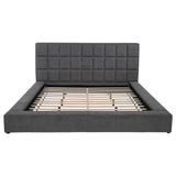 Dreux Gray Upholstered California King Panel Platform Bed by Coaster at Eve Furniture