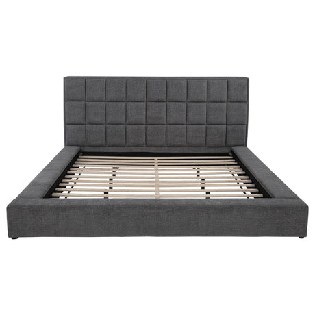 Dreux Gray Upholstered California King Panel Platform Bed by Coaster at Eve Furniture