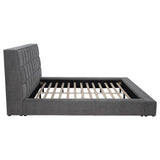 Dreux Gray Upholstered California King Panel Platform Bed by Coaster at Eve Furniture