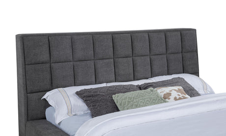 Dreux Gray Upholstered California King Panel Platform Bed by Coaster at Eve Furniture
