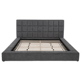 Dreux Grey Upholstered Queen Panel Platform Bed by Coaster at Eve Furniture