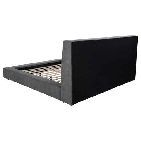 Dreux Grey Upholstered Queen Panel Platform Bed by Coaster at Eve Furniture