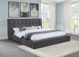 Dreux Grey Upholstered Queen Panel Platform Bed by Coaster at Eve Furniture