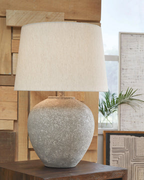 Dreward Distressed Gray Table Lamp by Ashley at Eve Furniture