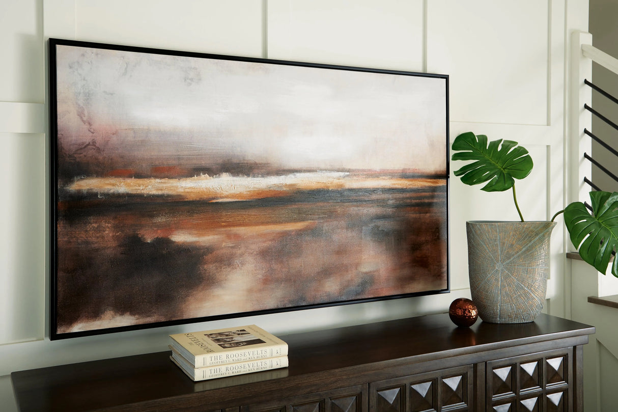 Drewland Black/Brown/Orange Wall Art by Ashley at Eve Furniture