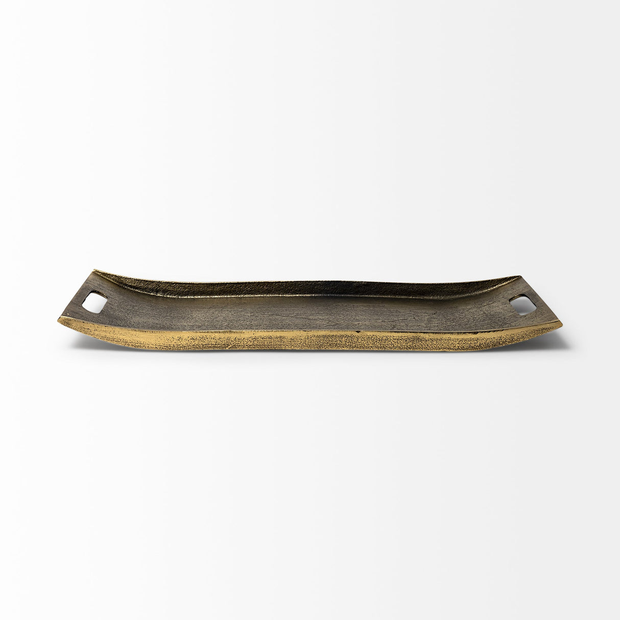 Drey 24L x 10W Gold Rectangular Tray by Mercana at Eve Furniture