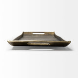 Drey 24L x 10W Gold Rectangular Tray by Mercana at Eve Furniture