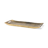 Drey 24L x 10W Gold Rectangular Tray by Mercana at Eve Furniture