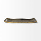 Drey Gold Rectangular Tray by Mercana at Eve Furniture