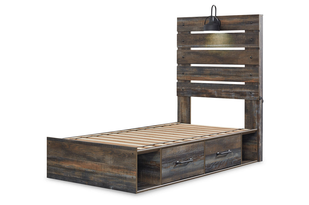 Drystan Multi LED Twin Storage Platform Bed with 2 Drawers by Ashley at Eve Furniture