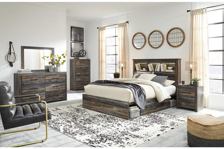 Drystan Multi Queen Platform Bookcase Bed with 2 Storage Drawers by Ashley at Eve Furniture
