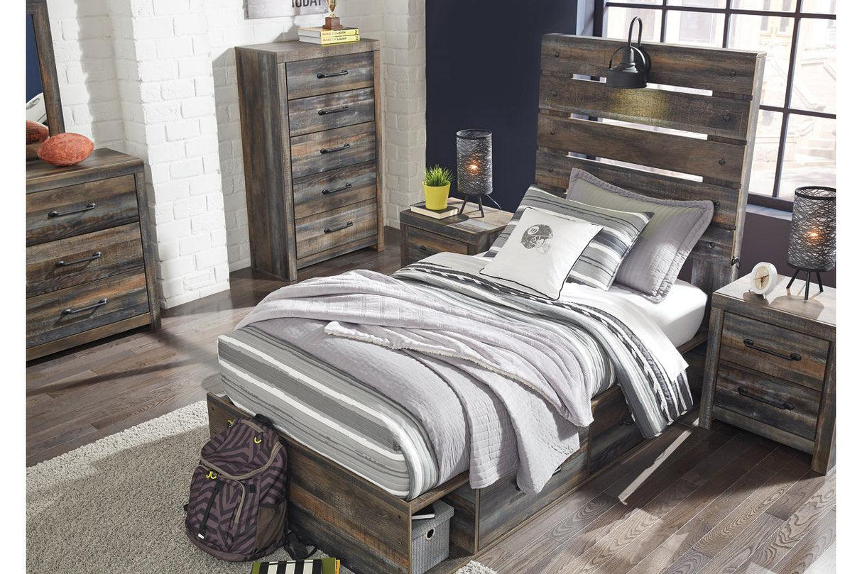 Drystan Multi Twin Panel Bed with 4 Storage Drawers by Ashley at Eve Furniture