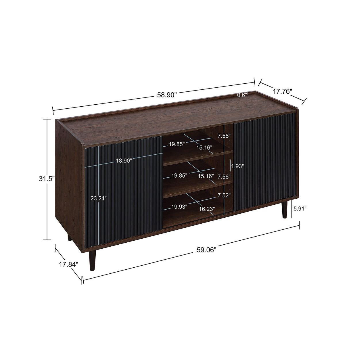 Duane 4 Piece Living Room Set in Dark Brown and Black by Manhattan Comfort at Eve Furniture