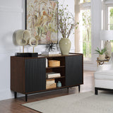 Duane 4 Piece Living Room Set in Dark Brown and Black by Manhattan Comfort at Eve Furniture