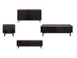 Duane 4 Piece Living Room Set in Dark Brown and Black by Manhattan Comfort at Eve Furniture