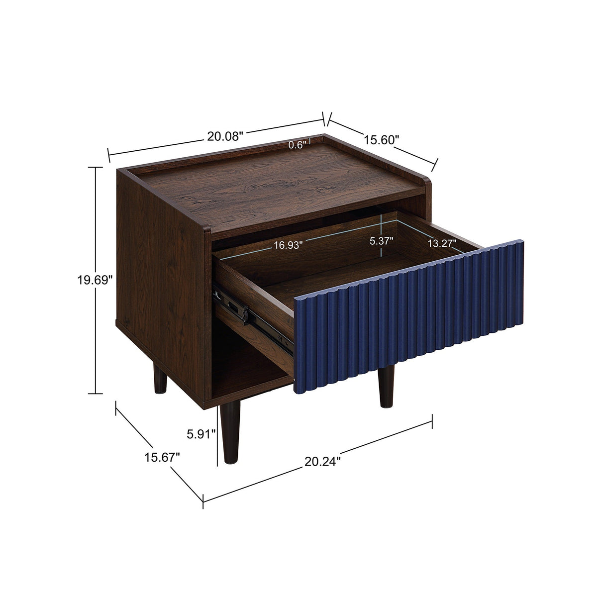 Duane 4 Piece Living Room Set in Dark Brown and Navy Blue by Manhattan Comfort at Eve Furniture