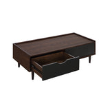 Duane Coffee Table in Dark Brown and Black by Manhattan Comfort at Eve Furniture