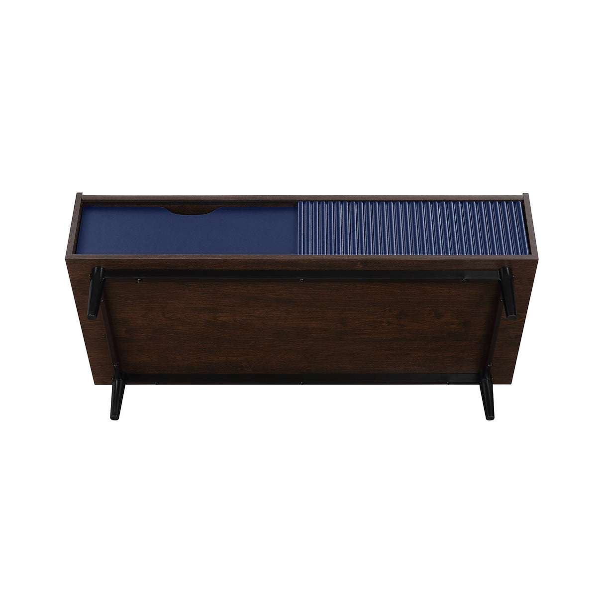 Duane Coffee Table in Dark Brown and Navy Blue by Manhattan Comfort at Eve Furniture