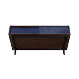 Duane Coffee Table in Dark Brown and Navy Blue by Manhattan Comfort at Eve Furniture