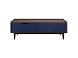Duane Coffee Table in Dark Brown and Navy Blue by Manhattan Comfort at Eve Furniture