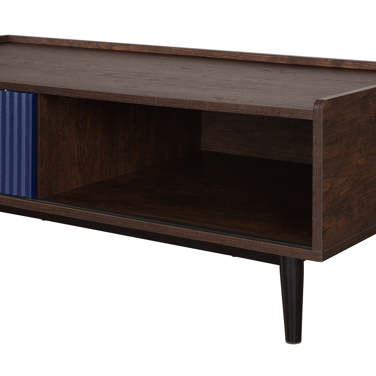 Duane Coffee Table in Dark Brown and Navy Blue by Manhattan Comfort at Eve Furniture