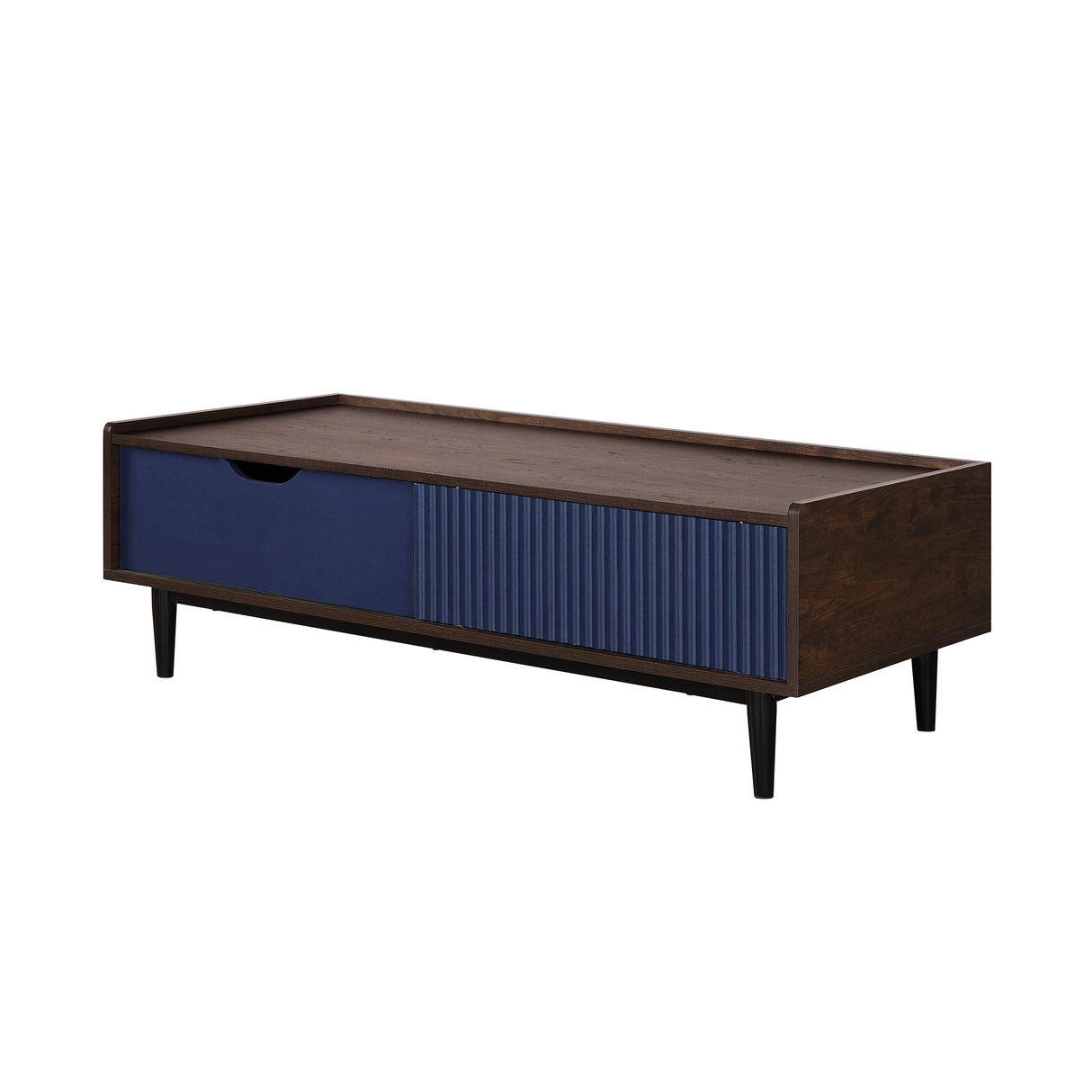 Duane Coffee Table in Dark Brown and Navy Blue by Manhattan Comfort at Eve Furniture