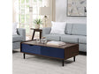 Duane Coffee Table in Dark Brown and Navy Blue by Manhattan Comfort at Eve Furniture