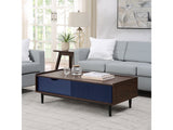 Duane Coffee Table in Dark Brown and Navy Blue by Manhattan Comfort at Eve Furniture