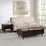 Duane End Table and Coffee Table in Dark Brown and Black by Manhattan Comfort at Eve Furniture