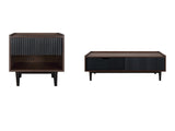 Duane End Table and Coffee Table in Dark Brown and Black by Manhattan Comfort at Eve Furniture