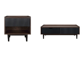 Duane End Table and Coffee Table in Dark Brown and Black by Manhattan Comfort at Eve Furniture