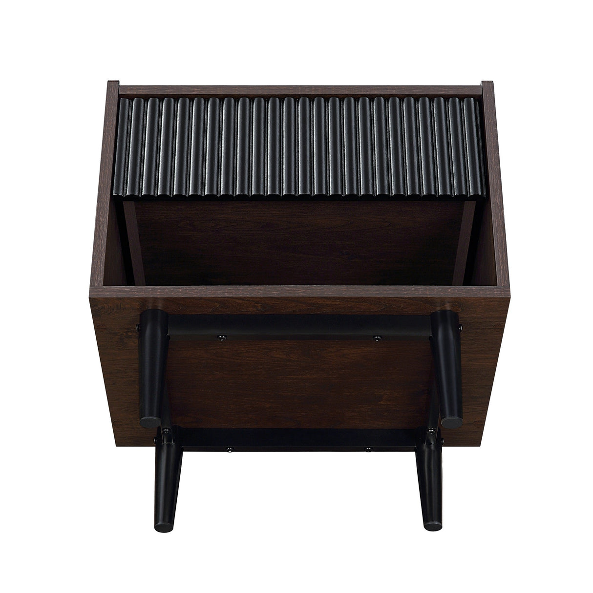 Duane Nightstand in Dark Brown and Black by Manhattan Comfort at Eve Furniture