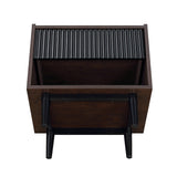 Duane Nightstand in Dark Brown and Black by Manhattan Comfort at Eve Furniture
