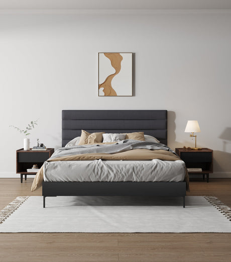 Duane Nightstand in Dark Brown and Black by Manhattan Comfort at Eve Furniture