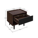Duane Nightstand in Dark Brown and Black by Manhattan Comfort at Eve Furniture