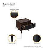 Duane Nightstand in Dark Brown and Black by Manhattan Comfort at Eve Furniture