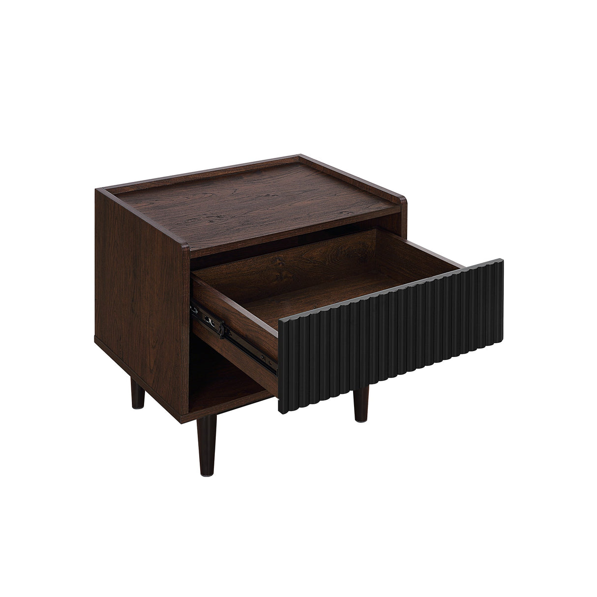 Duane Nightstand in Dark Brown and Black by Manhattan Comfort at Eve Furniture