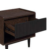 Duane Nightstand in Dark Brown and Black by Manhattan Comfort at Eve Furniture