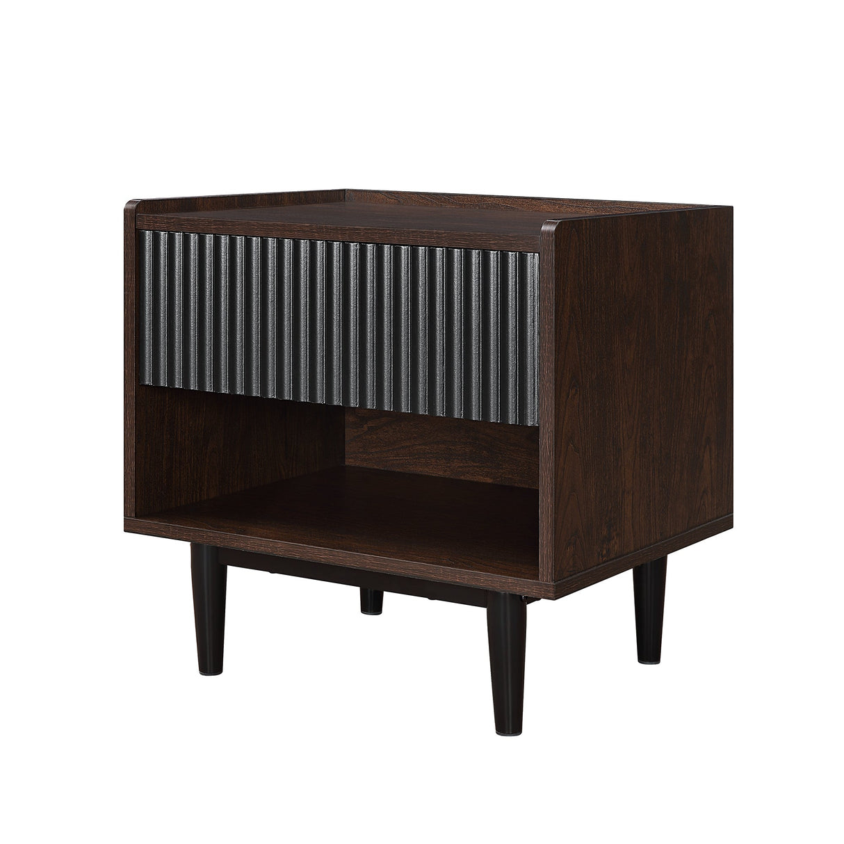 Duane Nightstand in Dark Brown and Black by Manhattan Comfort at Eve Furniture