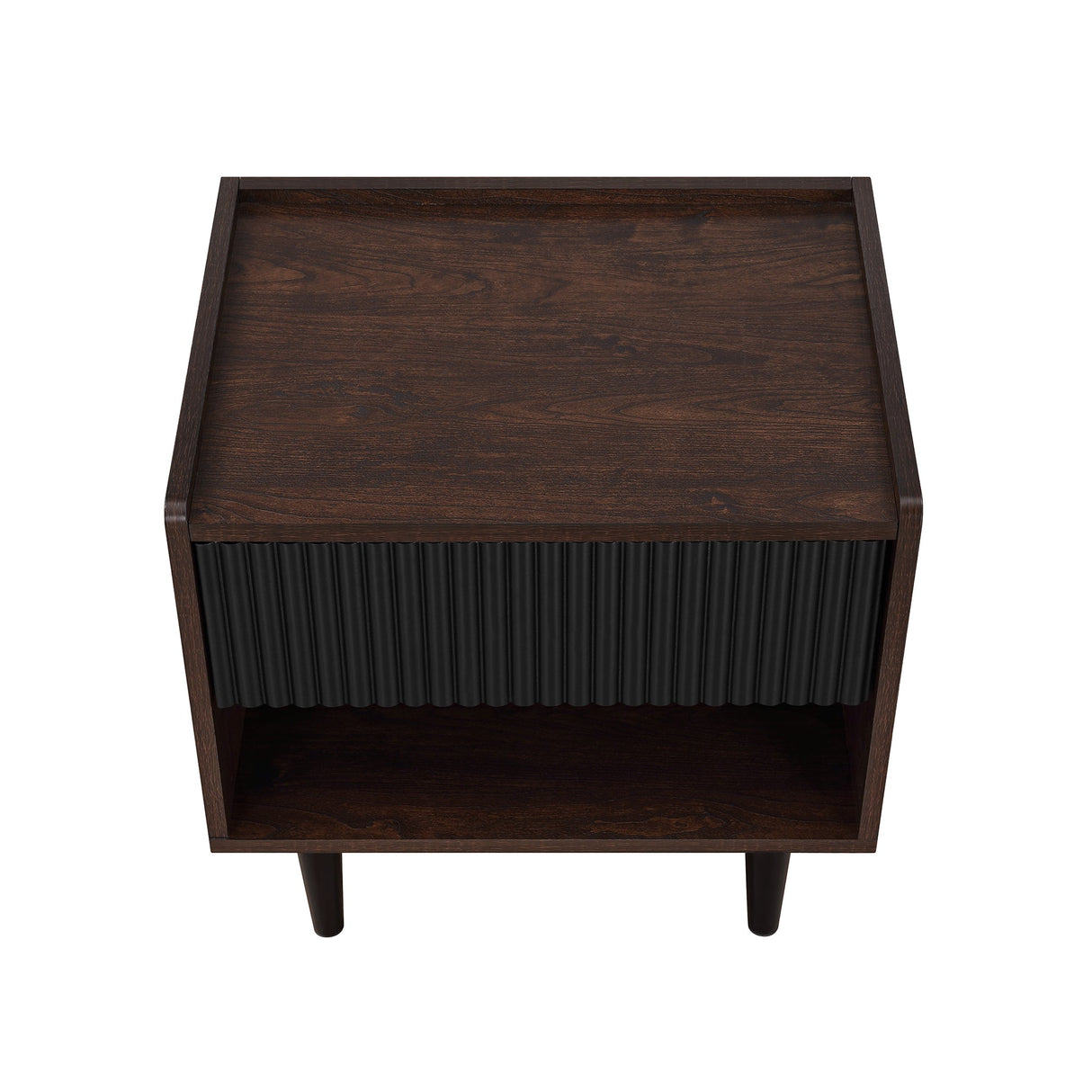 Duane Nightstand in Dark Brown and Black by Manhattan Comfort at Eve Furniture