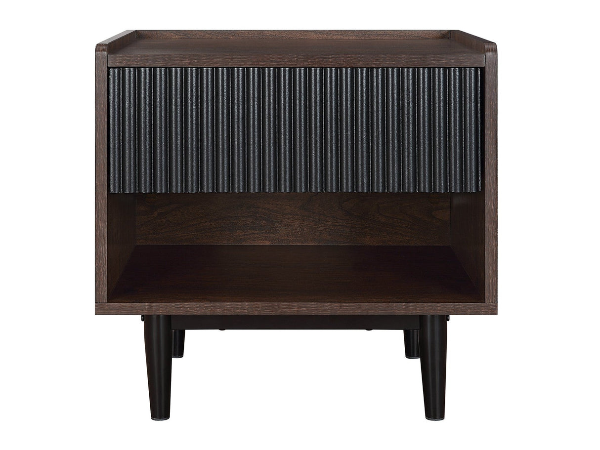 Duane Nightstand in Dark Brown and Black by Manhattan Comfort at Eve Furniture