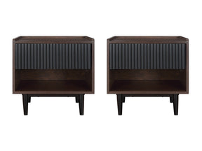 Duane Nightstand in Dark Brown and Black (set of 2) by Manhattan Comfort at Eve Furniture