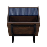 Duane Nightstand in Dark Brown and Navy Blue by Manhattan Comfort at Eve Furniture