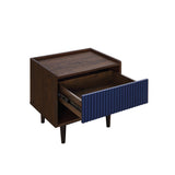 Duane Nightstand in Dark Brown and Navy Blue by Manhattan Comfort at Eve Furniture