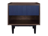 Duane Nightstand in Dark Brown and Navy Blue by Manhattan Comfort at Eve Furniture