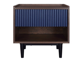 Duane Nightstand in Dark Brown and Navy Blue by Manhattan Comfort at Eve Furniture