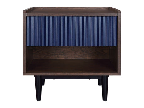 Duane Nightstand in Dark Brown and Navy Blue by Manhattan Comfort at Eve Furniture