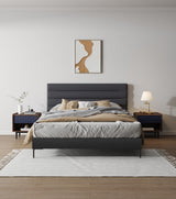 Duane Nightstand in Dark Brown and Navy Blue (set of 2) by Manhattan Comfort at Eve Furniture