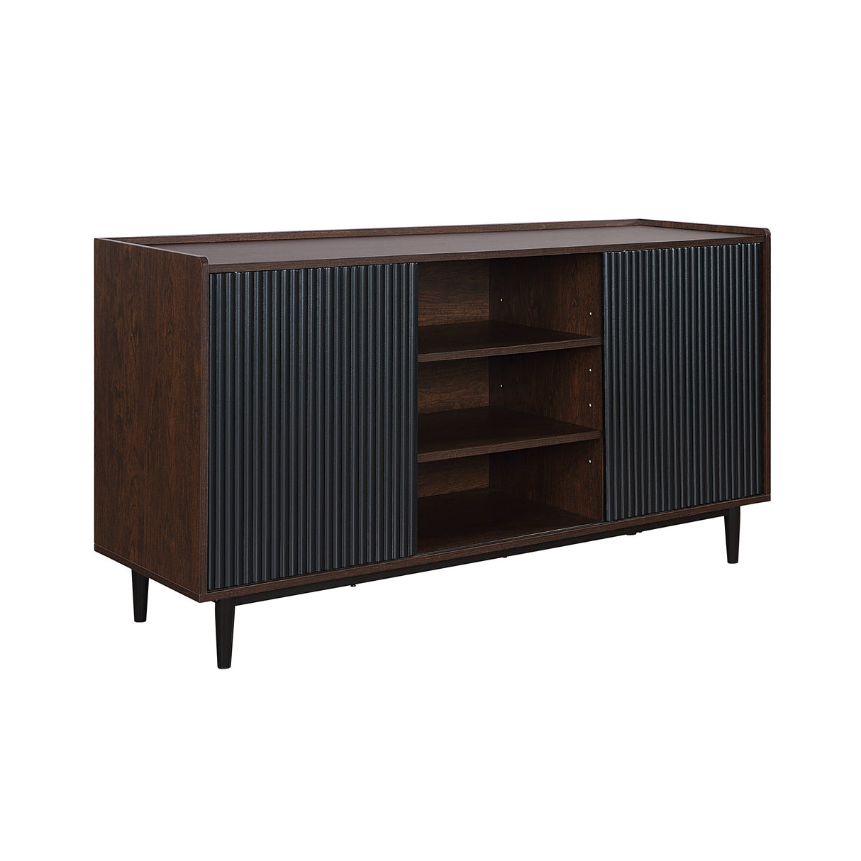 Duane Sideboard in Dark Brown and Black by Manhattan Comfort at Eve Furniture